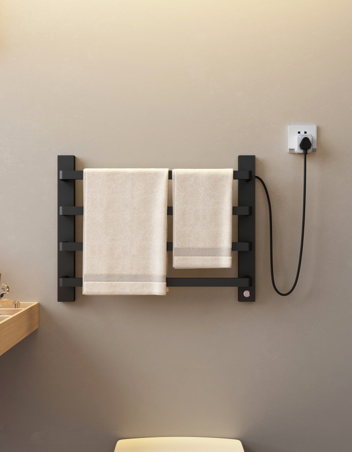 R-109CB/109CW 智能电热毛巾架、毛巾烘干架、厨房烘干架、酒店设计装饰毛巾架、阳台烘干毛巾架、不锈钢电热毛巾架